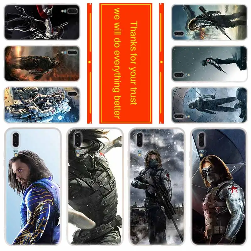 

Phone for Huawei P30 Pro P20 Lite 2019 P10 Plus P9 P8 lite 2017 P Samrt p30 Cover Case Marvel Winter Soldier