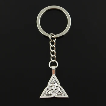 

Fashion 30mm Key Ring Metal Key Chain Keychain Jewelry Antique Bronze Silver Color Plated Amulet Celtic Knot 28x24mm Pendant