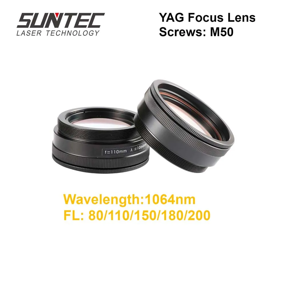 

SUNTEC Laser Focusing Lens Laser Welding Machine Focus Lens M50 3 Lenses Combined Scews M50 Focus 80 110 120 150 180 200mm