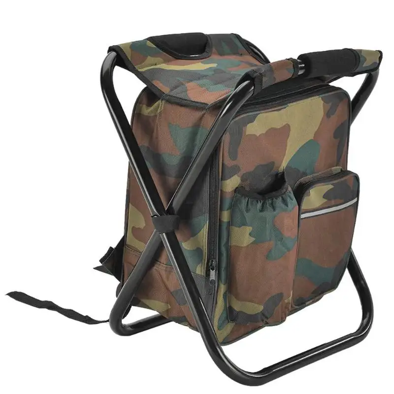 Водонепроницаемый складной кемпинг рыболовный стул сумка табурет рюкзак с охладителем изолированная сумка для пикника походная камуфляжная сумка для хранения сидений