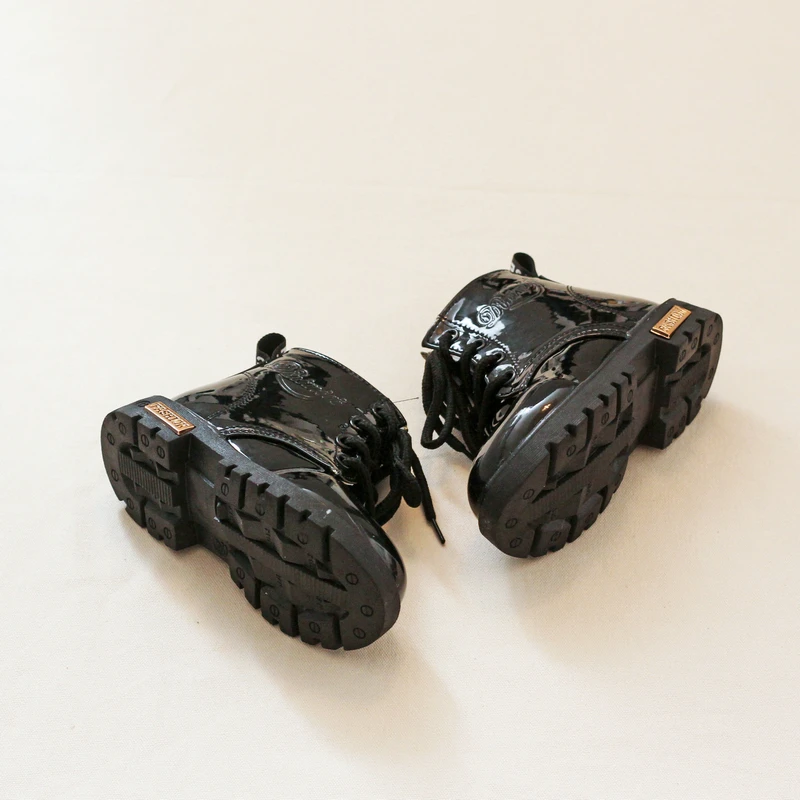 Детские Ботинки martin из искусственной кожи; водонепроницаемые ботинки для девочек; зимняя Нескользящая Обувь На Шнуровке Для мальчиков; детские зимние ботинки