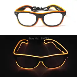 El Провода Солнцезащитные очки для женщин с dc-3v Цвет оранжевый гибкий светодиодный неоновый свет до Rave фестиваля костюм для отдыха и