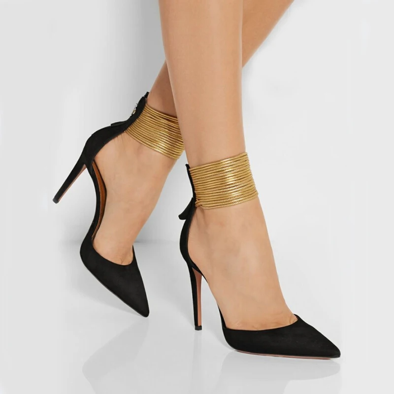thin strap heeled pumps