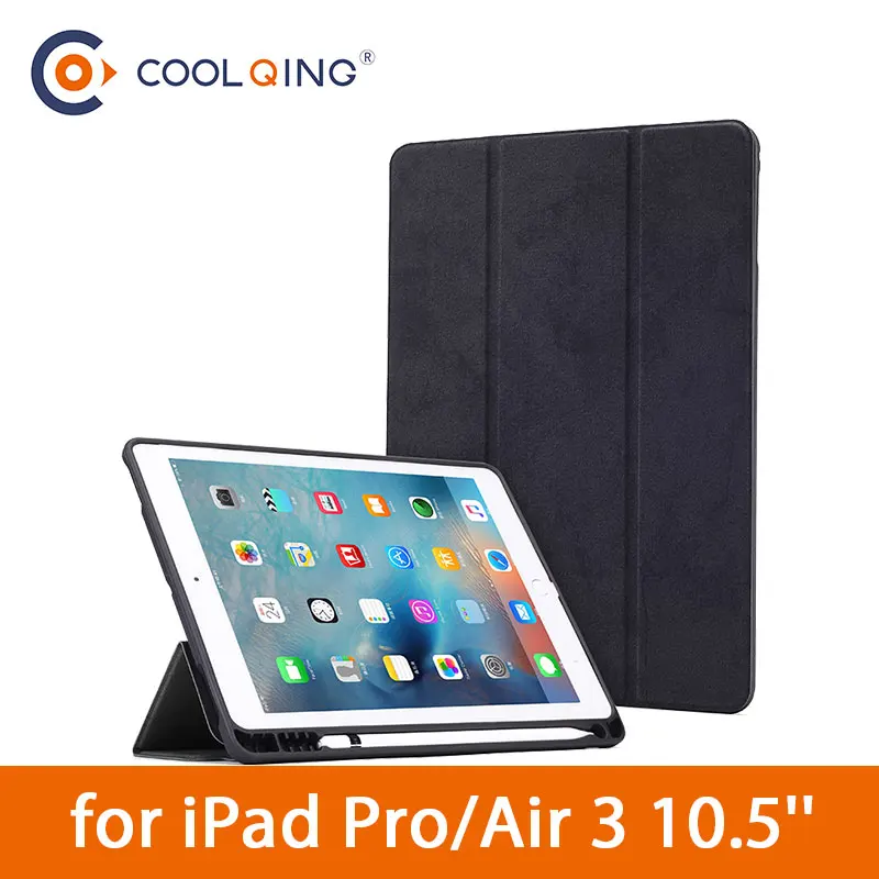 

Tablets Case For iPad Pro 10.5 Air 3 10.5inch 2019 PU Leather Smart Silicone Edge Protective Cover With Pencil Slot For iPad Pro