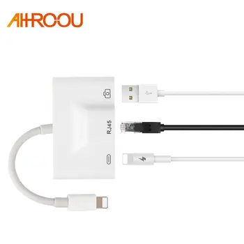 

Adapter for Lightning to RJ45 Ethernet LAN Wired Network for iPhone/iPad all series with charging and USB 3 camera reader port