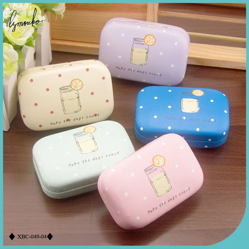 

Lymouko Cute Occident Popular Design Portable with Mirror Metal Contact Lens Case for Kit container Contact Lenses Box