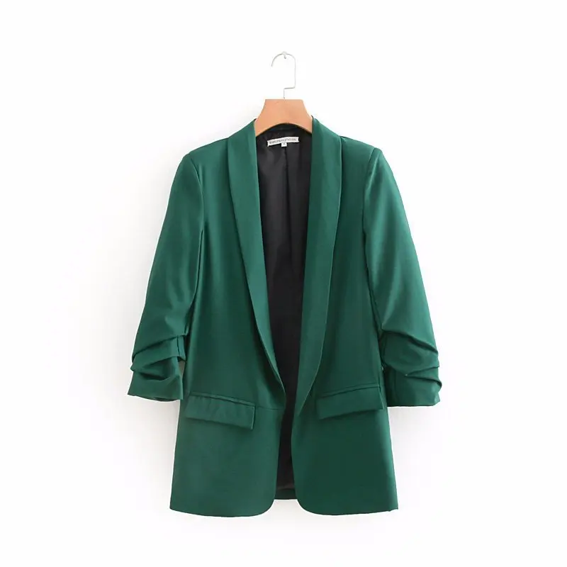 Модные популярные Новые однотонные для женщин костюм куртка повседневное простой пальто бизнес офис официальный