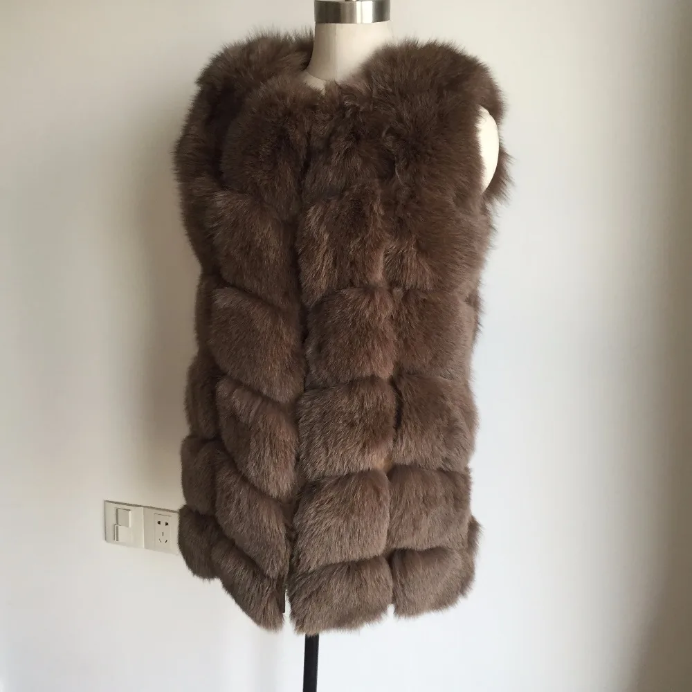 Qualité Pur coffee Gros Détail Femmes Top grey Chaude Tout De Brown 100 Renard Naturel Pleine Réel Ah504 Pelt En Au Gilet Fourrure 4gPnxqR