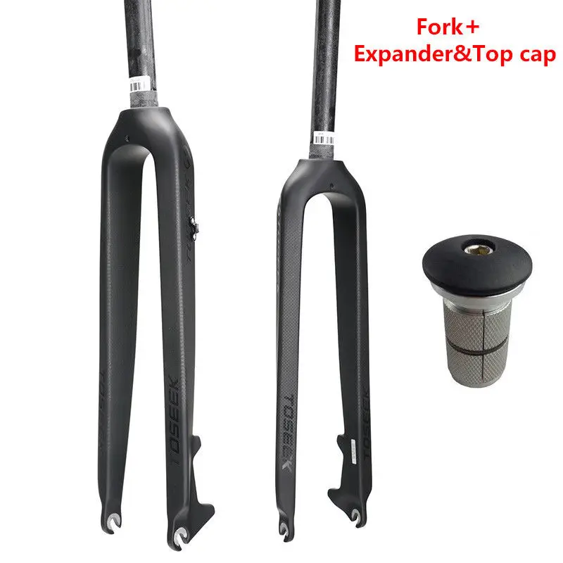 TOSEEK Carbon Fiber MTB Fork Mountain Bike Rigid Straight Disc Brake 2627.529 Forks 3K Super light  (6)