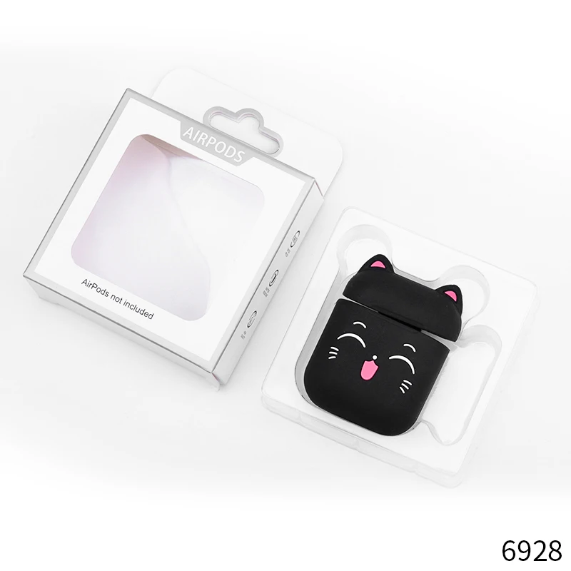 Силиконовый чехол для airpods 1/2 i9S/i10/i10s/i11/i12/i13 Tws, зарядное устройство, аксессуары для apple - Цвет: Черный