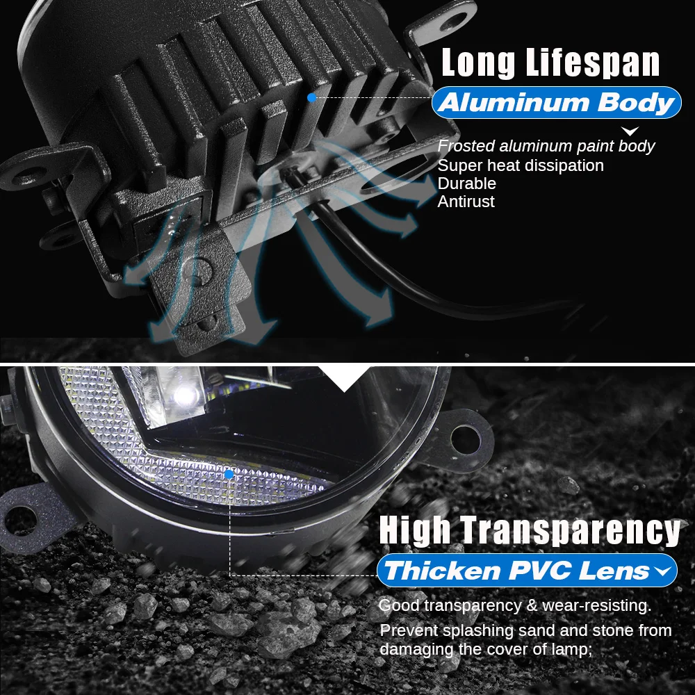  Buildreamen2 2in1 Function Car H11 Socket LED Projector Fog Lamp + Daytime Running Light DRL 12V Fo - 33026383443