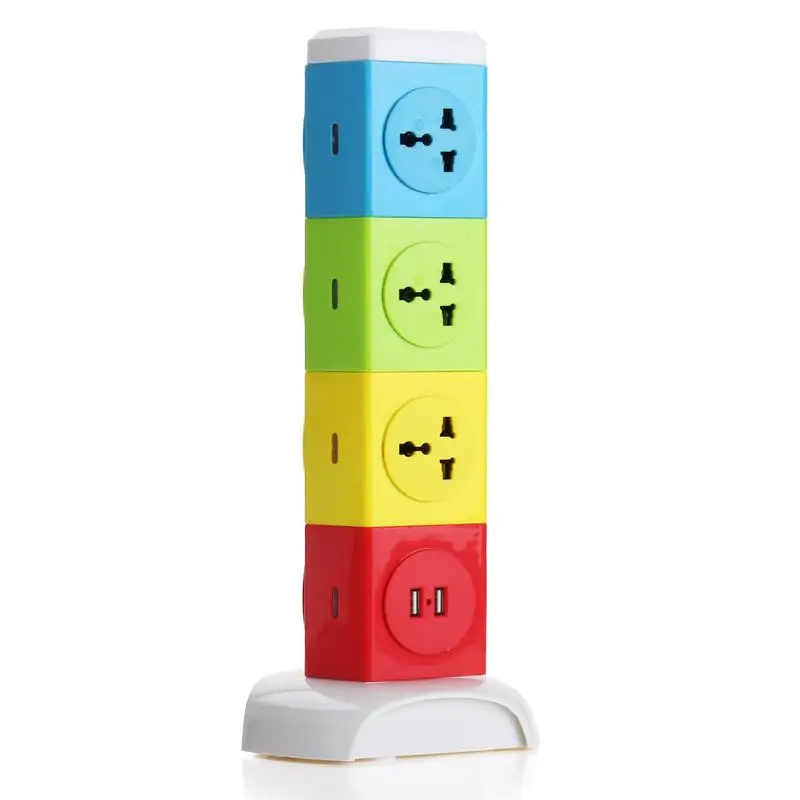 

UK EU US Plug 2 USB+7 Outlet Electrical Plugs Sockets Power Strip Standard Multifunctional Wall Socket Extension Cable Cord Plug
