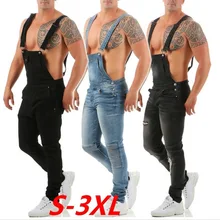 EVES New Bib Men's Denim Pant Stretch Destroyed Ripped Design Fashion Overalls Zipper Biker Skinny Jeans For Men Plus Size EVES New Bib Men's Denim Pant Stretch Destroyed Ripped Design Fashion Overalls Zipper Biker Skinny Jeans For Men Plus Size