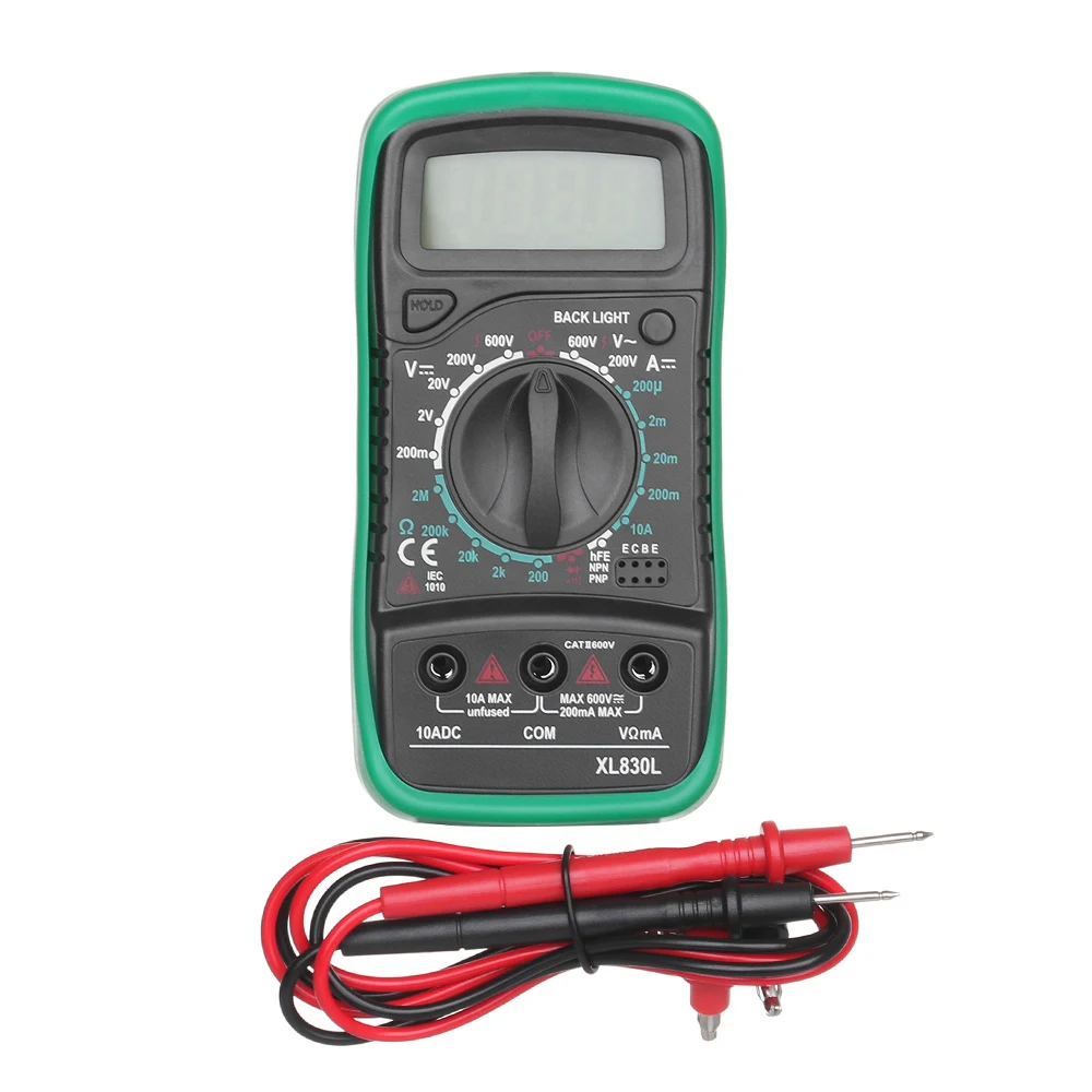 

Professional XL830L Digital Multimeter Voltmeter Ammeter AC/DC OHM Volt Tester LCD Test Current Multimeter Overload Protection