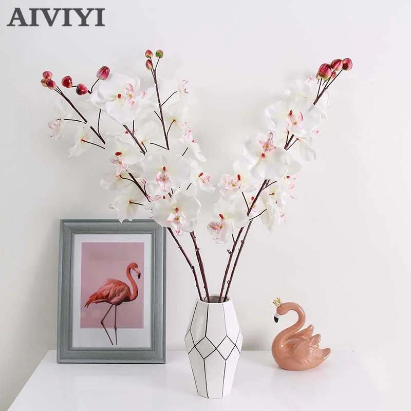 

Foreign trade excellent product simulation 8 head Phalaenopsis single branch flower decoration flower arrangement flower wedding