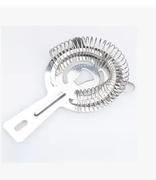 

High-grade stainless steel flat handle filter cocktail bar strainer wine ice bar tool 4 pcs/lots Free shipping