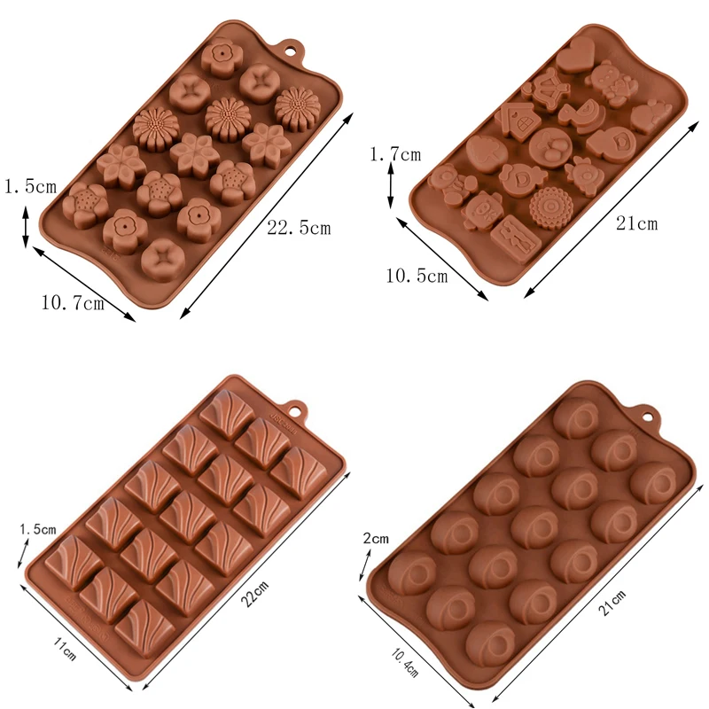 Силиконовые формы для шоколада, принадлежности для выпечки, инструменты для изготовления шоколада, твердые конфеты, десерт, кубик льда, свечи, мыло, кухонные аксессуары
