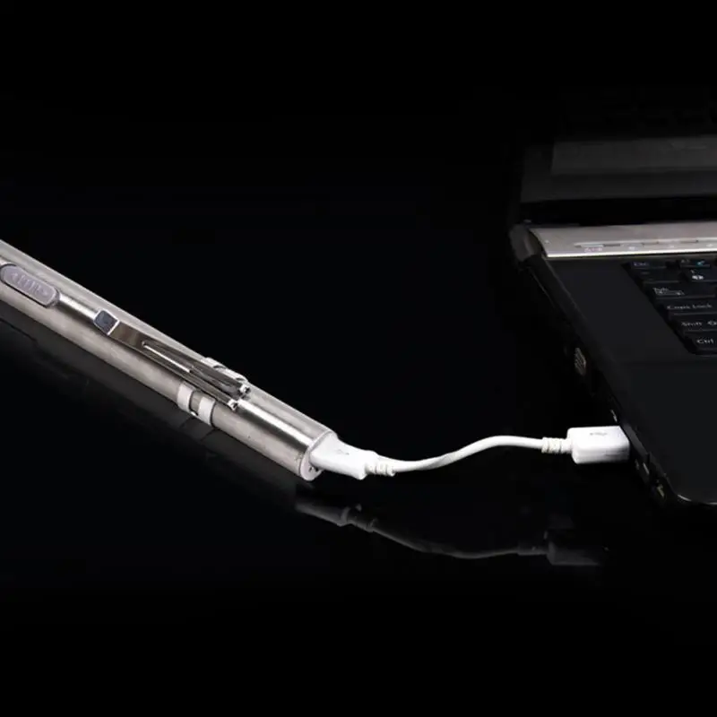 Мини из нержавеющей стали зарядка USB светодиодный перезаряжаемый светильник маленький карманный флэш-светильник фонарь кемпинг открытый инструмент выживания