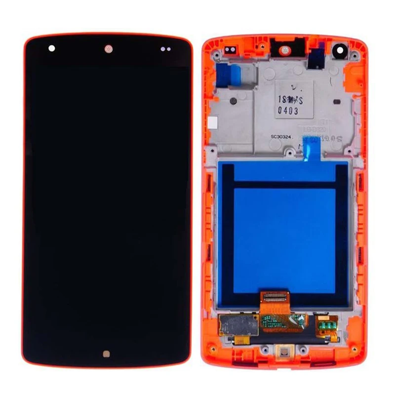 New LCD Display With Touch Screen Digitizer + Red Frame Assembly For LG Google Nexus 5 D820 D821, Free Shipping&Tracking Number 5pcs lot 100% original new display screen lcd assembly with frame for lg nexus 5 d820 d821 lcd black