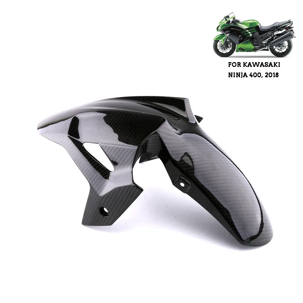 

Motorcycle Accessories Real Carbon Fiber Front Fender Splash Mud Dust Guard Mudguard For Kawasaki Ninja 400 2019 #WL1