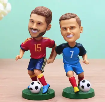 

SET Football World Cup Madrid C robarca Messi Neymar Star doll Birthday ornament Gift model figures decoration culpture statue