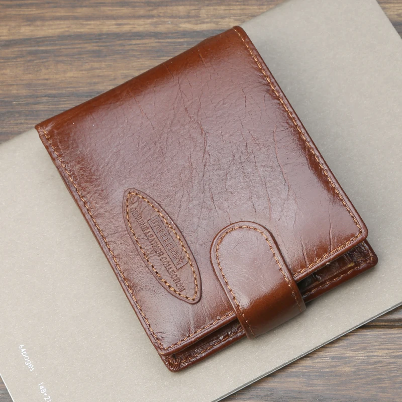 

Geniune Leather Men Wallets Causal Short Handy Wallets Card Holder Male Coin Pocke Top Quality For Men Bifold Leather Wallet