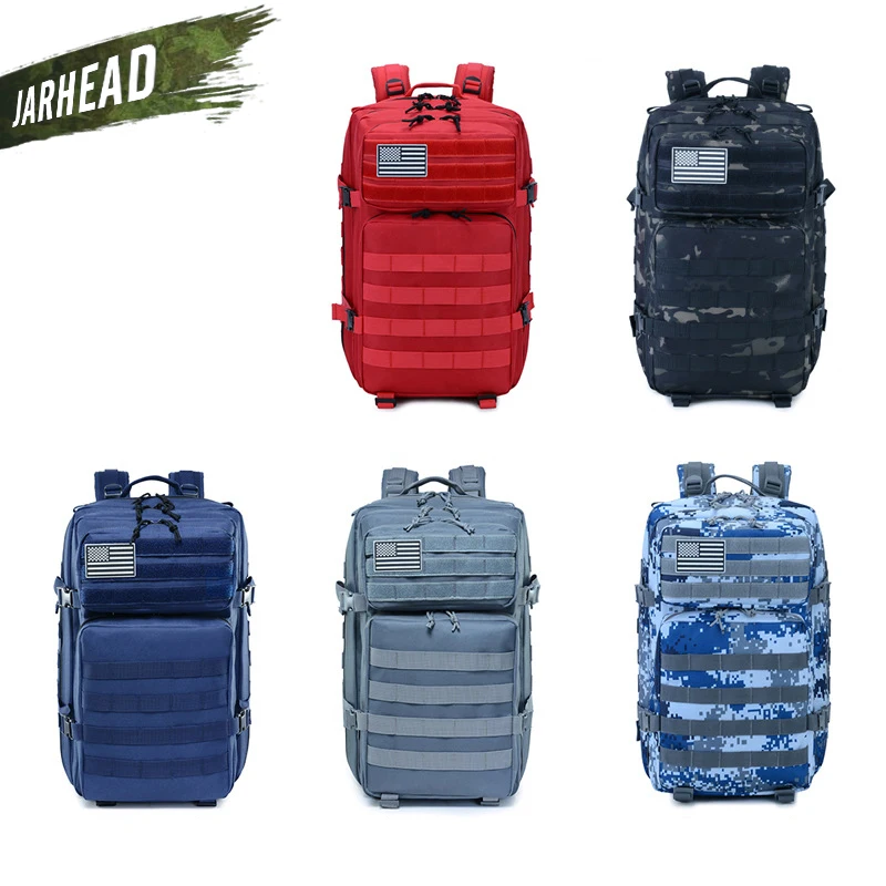 2019 New 3P Military Backpack Army Tactical Outdoor Camping Men Rucksack Oxford Cycling Hunting Hiking Sports Climbing 45L Bag