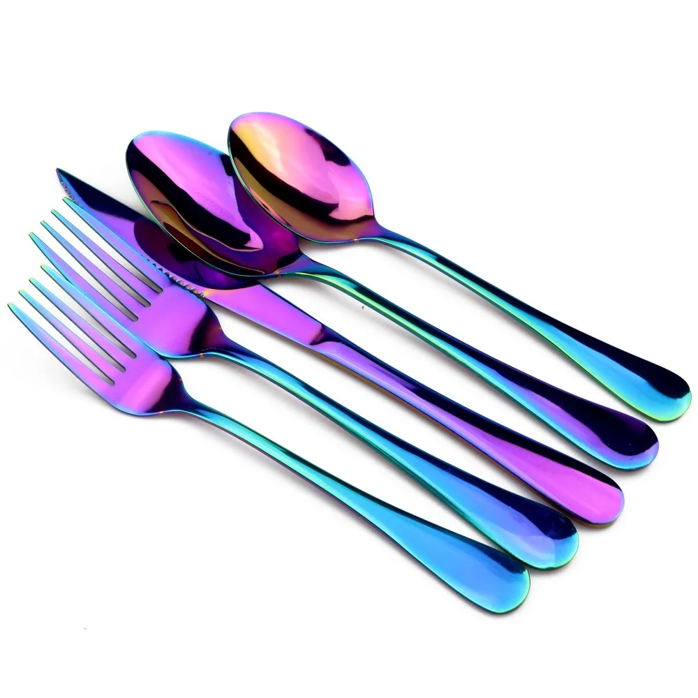 Buy 5PCS/SET New Arrival Cutlery set Iridescent