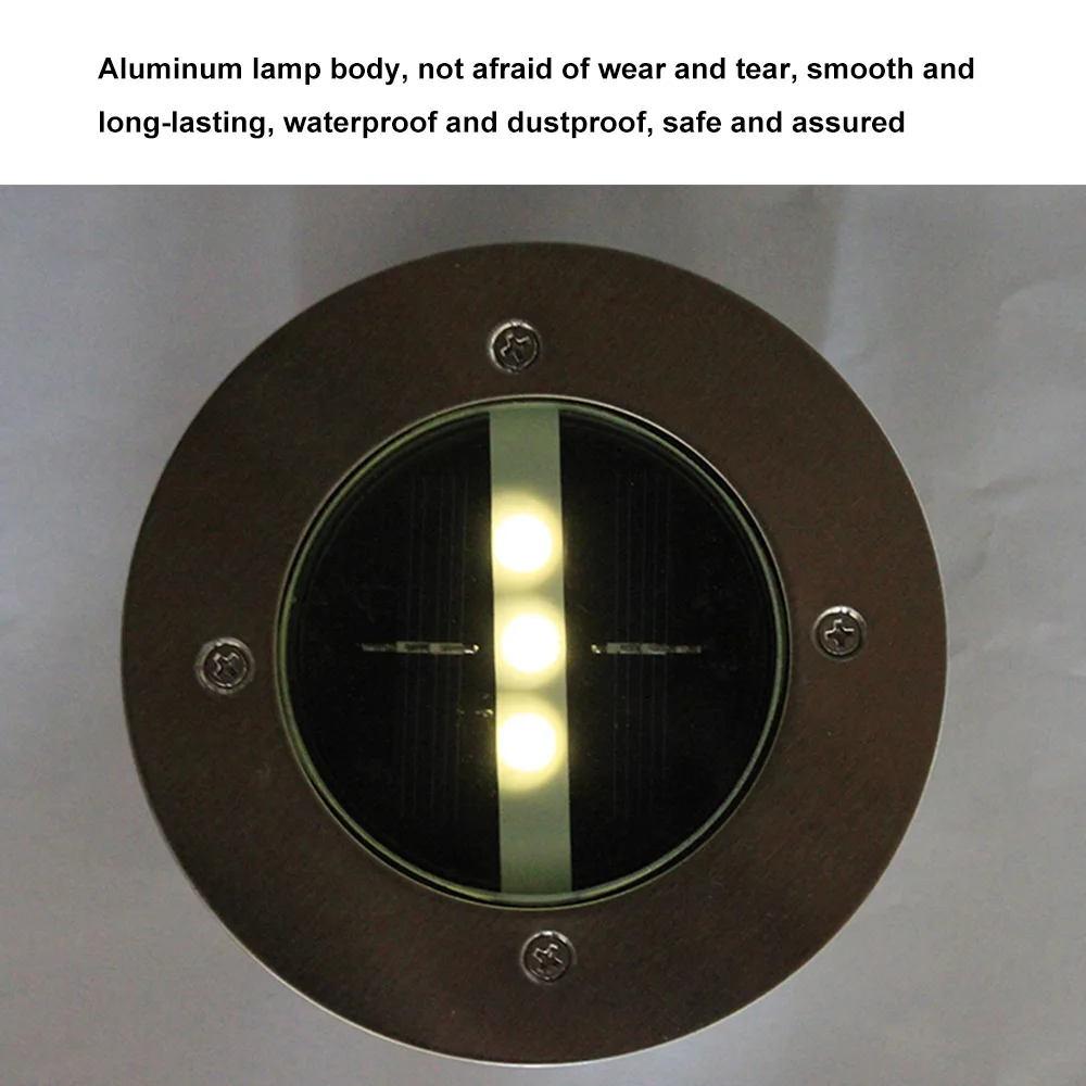 Lâmpada do Gramado de Alumínio Lâmpadas para Decoração ao ar Livre à Prova Deck Luzes Solares Enterrados d' Água Holofotes Subterrâneo Jardim Luz Solar 3led 12 Cheap Lâmpadas subterrâneas