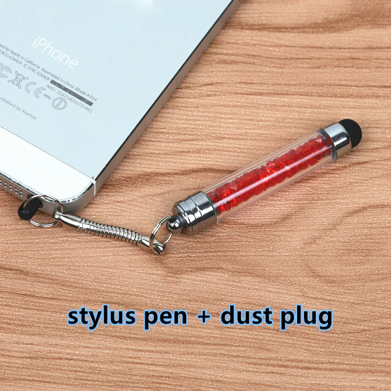 

CatXaa Tablet Stylus Pen Mini Diamonds 3.5mm Earphone Port Dust Plug Mobile Phone Touch Pen For Apple IPhone IPad PC Latop Decor