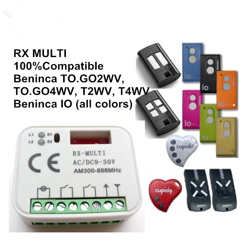 5X 2018 Новинка! RX MULTI 300-900MHZ Beninca TO GO 2WV 433 92 MHZ Rolling code приемник дистанционного