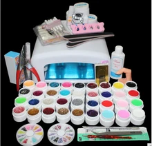 New Pro 36W UV GEL Lamp & 36 Color UV Gel Nail Art Tools polish Set Kit Free Shipping
