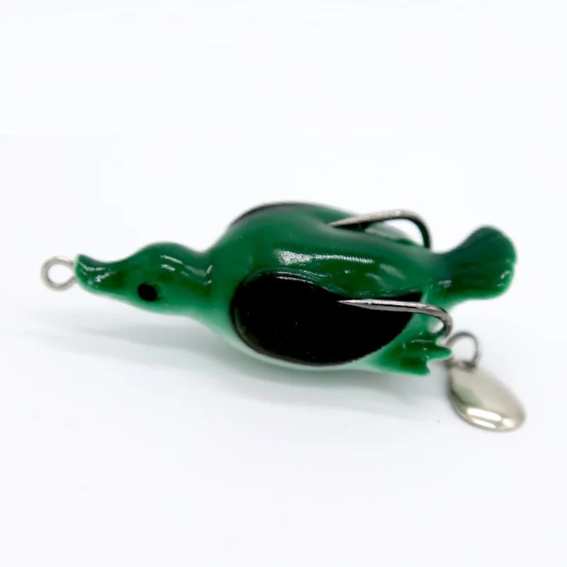 1PCS Fishing Lure Wobblers Artificial Bait Floating Duck Lure Soft Bait With Hooks Sequin Spoon Frog Lure Pesca