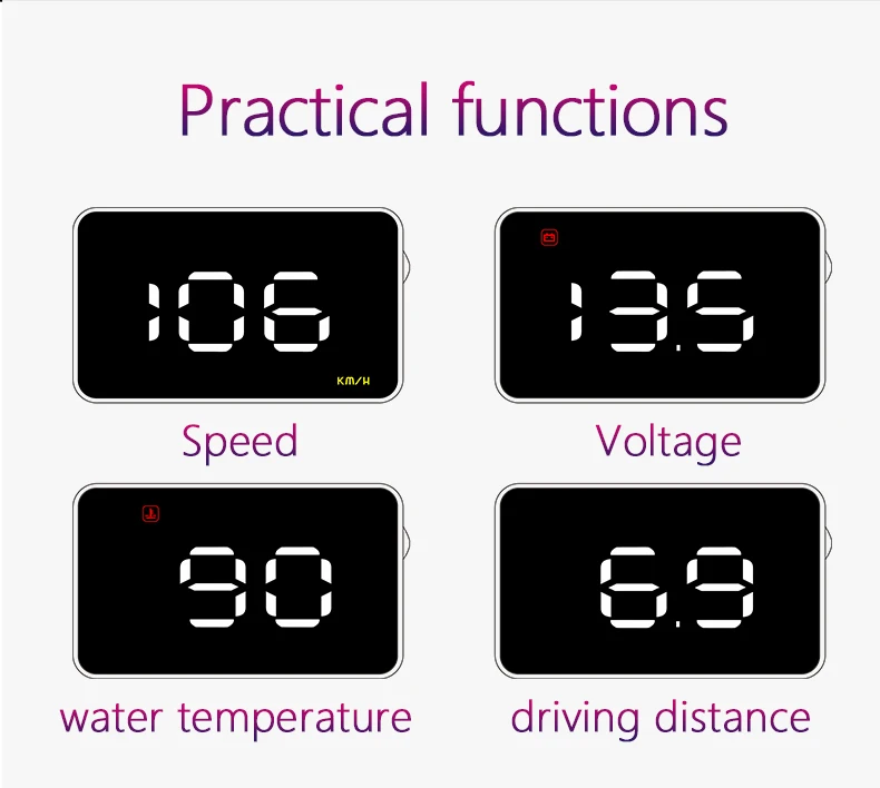 3,5 ''автомобильный HUD Дисплей OBD2 II EUOBD система Предупреждение о превышении скорости проектор лобовое стекло авто электронная сигнализация напряжения