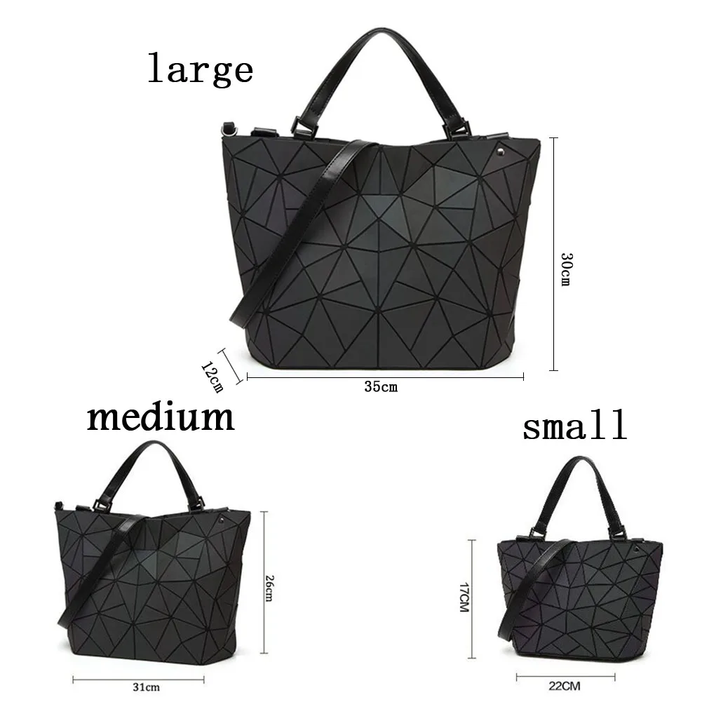 Женская Алмазная Геометрическая деформационная Сумка-тоут неправильная складная сумка через плечо голографическая Лазерная светящаяся сумка-мешок