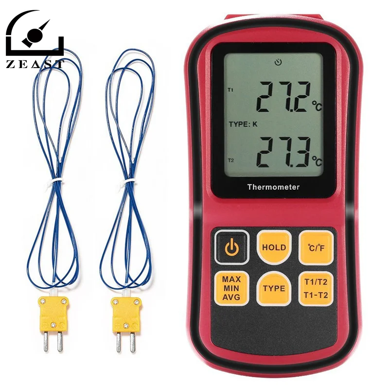 Digital Thermocouple Thermometer With 2pcs Temperature Probes Bi