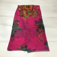

Silk chiffon fabric 100% silk clothing big swing dress 5 yards ! P90729