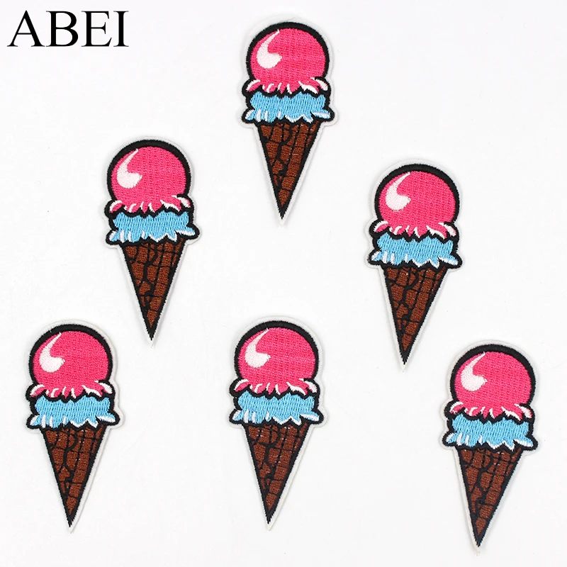 

10pcs/lot Diy Ice Cream Clothes Garment Appliques Sewing Fabric Patches for Jeans Backpack Iron On Cake Stickers Coats Badge