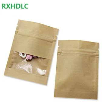 

3000pcs 7*9cm Thickened 300micron Open Window Kraft Paper Zip Lock Bag Powder Seasoning Sugar Tea bags