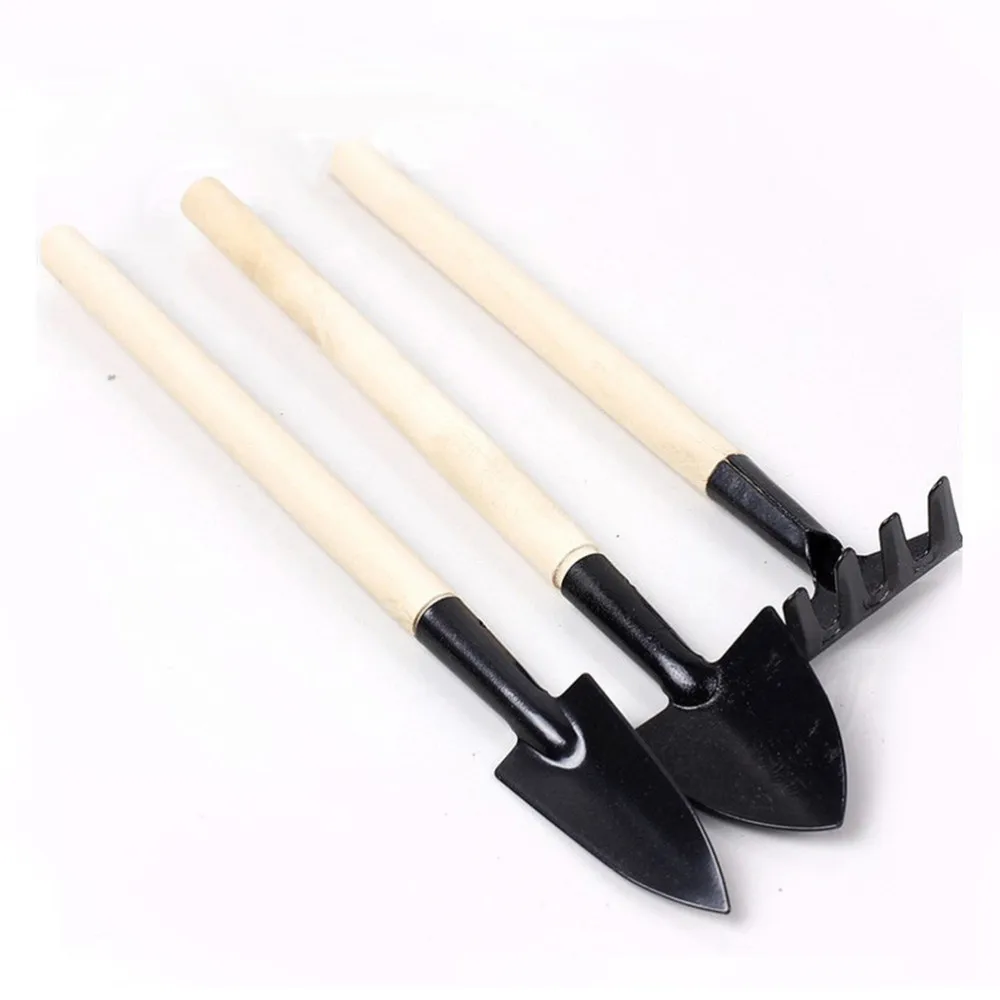 Мини садовая лопата набор инструментов для растений с деревянной ручкой садовый инструмент Лопата 3 шт