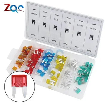 

120pcs Mini Size Fuses 5-30 AMP for Truck Auto Car Blade SUV Fuse With Box Assortment Car Maintenance Parts Kit High Quality C45