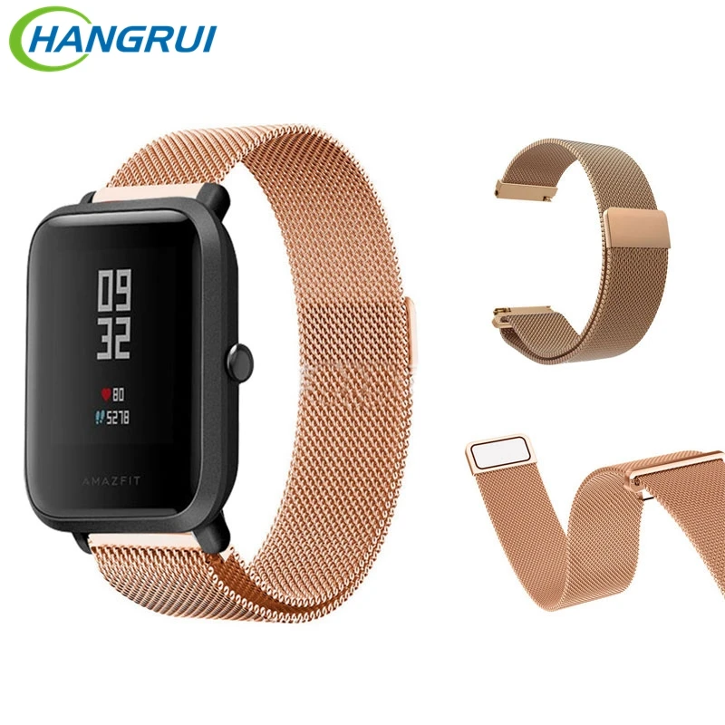 Hangrui Smart Bracelet Milanese Loop Watch Band For Xiaomi Huami AMAZFIT Bip BIT PACE Lite Youth Watch Wrist Straps Accessories