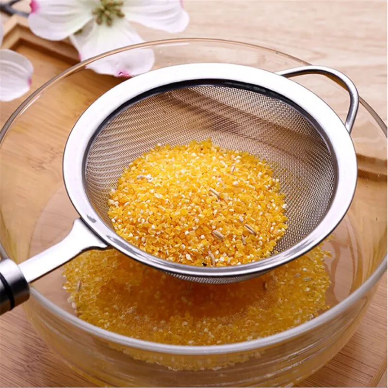 

1pc Stainless steel filter screen Hot pot colander oil filtering spoon Milk tea juice flour Soybean Milk filter YL884460