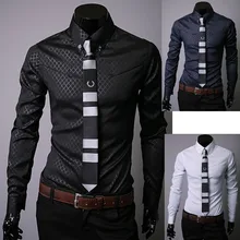 2016 New Men Shirt Long Sleeve Slim Fit Man Dress Shirts Plus Size 5XL Clothing Vestidos