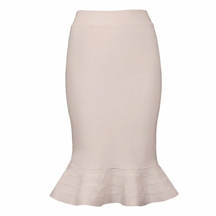 yellow 2020 new fashion sexy women's knee length high waist rayon hl fishtail mermaid bandage skirt skorts for women