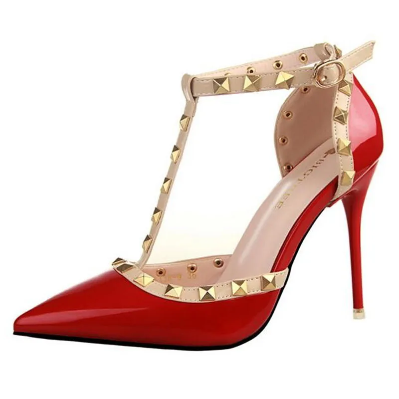 Escarpins femme 2018 туфли лодочки на тонком каблуке с пряжкой ремешке Женская офисная