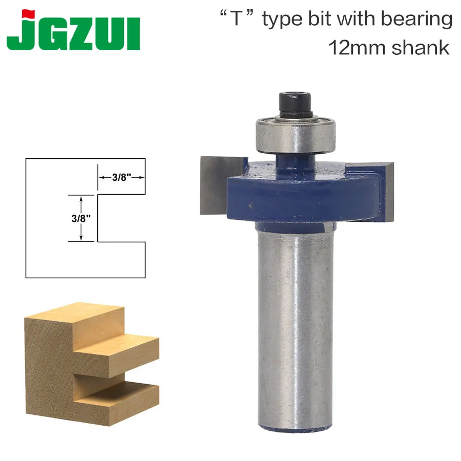 

1pcs/set High Quality "T" Type Bit With Bearing 12mm shank Dovetail Router Bit Cutter wood working