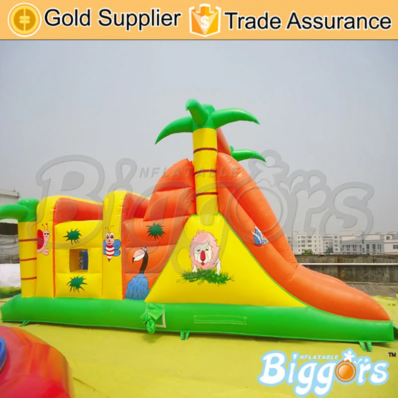 

Chinese Cheap Jungle Inflatable Obstacle Course With Slide