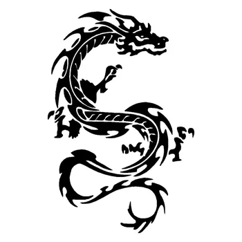 

16.3*25CM Chinese Traditional Dragon Classic Car Stickers Lucky Animal Vinyl Car Decals Black/Silver C9-1333