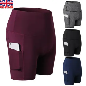 

Hirigin Women Cycling High Waist Dancing Gym Biker Pocket Hot Shorts Active Casual Sportswear Workout Knickers Polyester Short